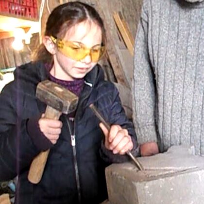 JEMA 2019, Initiation Taille de pierre, dans mon atelier à Saint-Maurice.