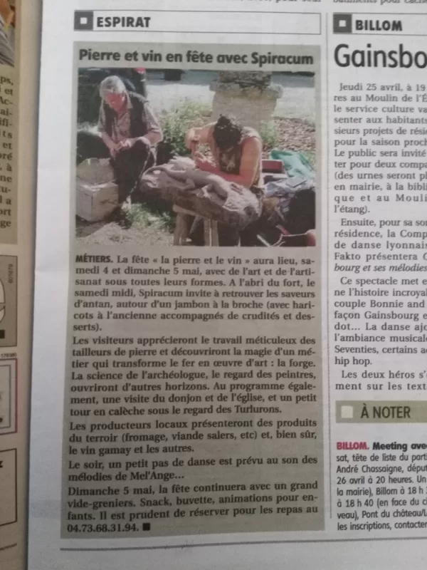 Espirat, Fête de la pierre et du vin 2019.