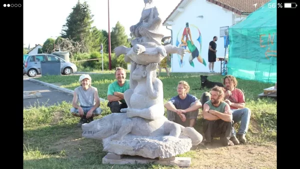 Growstone, Expo sculpture sur pierre et concert, Pulvérières 2018 et 2019.