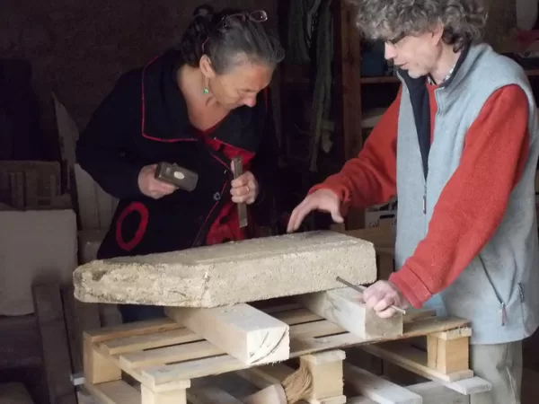 JEMA 2018, Initiation Taille de pierre, dans mon atelier à Saint-Maurice.