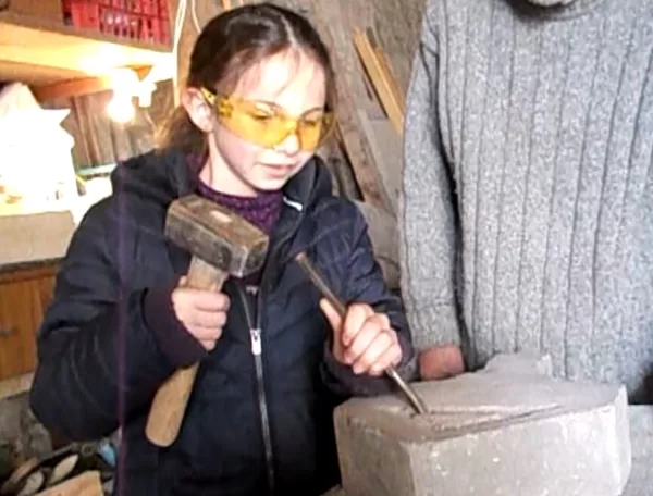 JEMA 2019, Initiation Taille de pierre, dans mon atelier à Saint-Maurice.